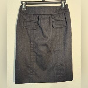 Valentino Roma Wool Skirt Womens 6 Gray Fall Pencil Business Work Office Italy